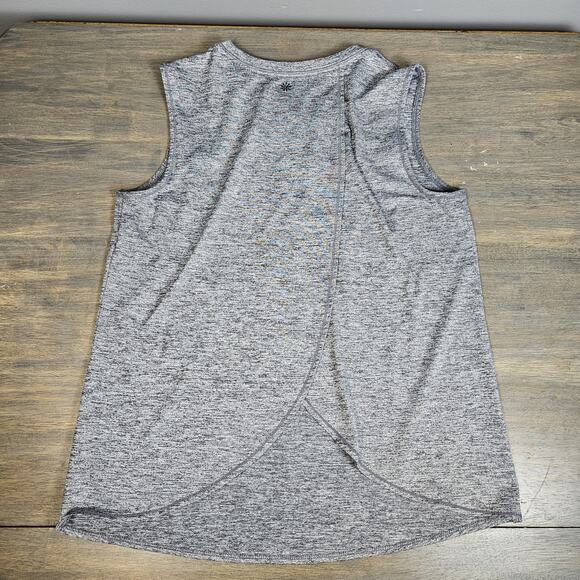 ATHLETA Sunlover UPF Tank Gray Heather Split Back Fitness Yoga Gym Small - Picture 2 of 5